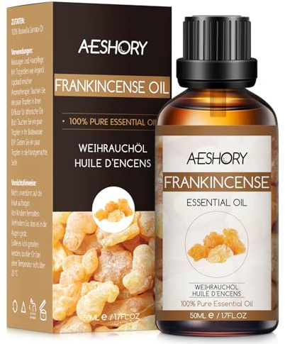 AESHORY Olio Essenziale di Incenso 50ML, Naturali Olio di Incenso, Olio Profumati Aromaterapia Premium per Diffusori, SPA, Massaggio, Cura della Pelle