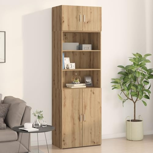 SKTQYQO Wandschrank aus rustikaler Eiche 70 x 42,5 x 40 cm aus technischem Holz mit 2 Türen, Buffet für Küche und Esszimmer, langlebige Struktur und Aufbewahrung