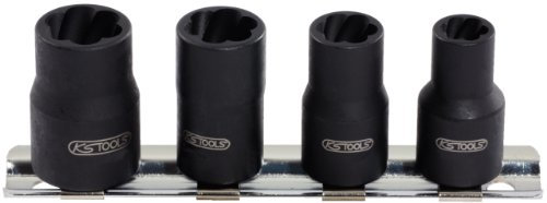 KS Tools 913.1450 Jeu de douilles extracteur spirale 1/4 8/10/12/13 mm 4 pièces