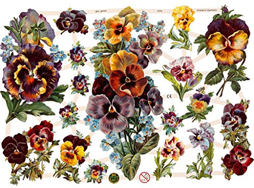 Glanzbilder, 16,5x23,5 cm, Blumen, 3 Blatt