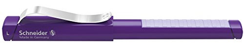 Schneider Füller Base (Füllfederhalter für Linkshänder, mit Edelstahlfeder, inkl. Tintenpatrone) blauviolett