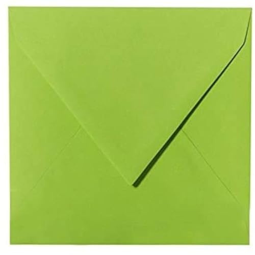 25 Quadratische Briefumschläge 15,0 x 15,0 cm 150 x 150 mm Gras Grün Verschluss: feuchtklebend Grammatur: 120 g/m²