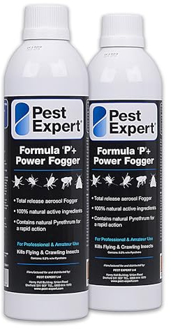 Pest Expert Cluster Fly Killer XL Power Fogger 2 x 530ml- Formula 'P+' Fly Fumigator (HSE approved and tested – professional strength product)