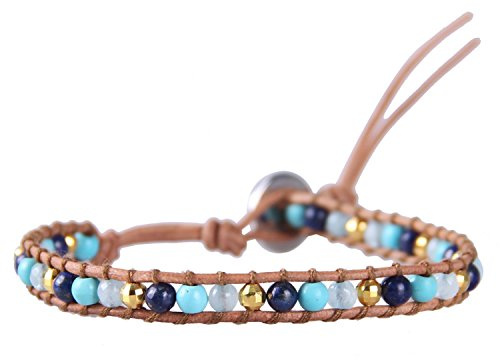 KELITCH Türkis Lapis Jade Mix Perlen Single Wickel Armband Handmade Neu Charm Schmuck