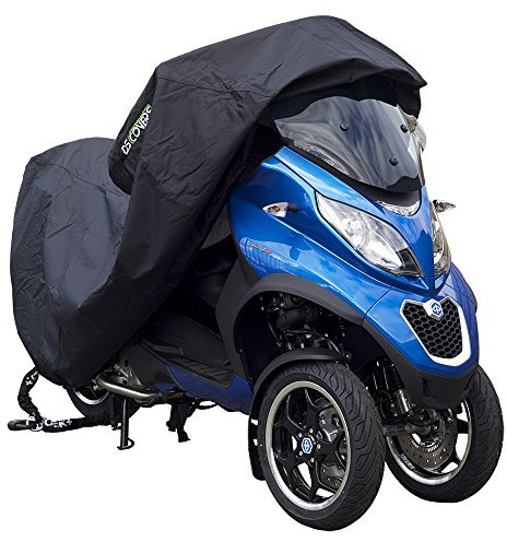 DS Covers 73160621 Alfa Housse Universelle de Protection pour Scooter Trois Roues Piaggio, Taille M, Noir