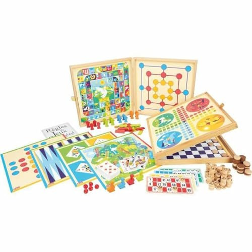 JeuJura Klassisches Spielset – 150 Regeln – Spielsteine aus Holz