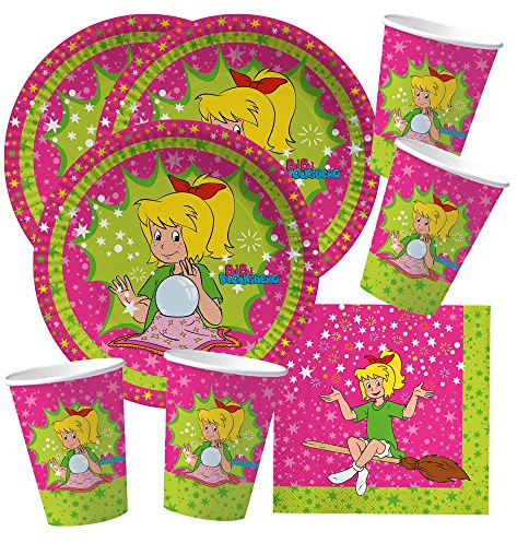 DH-Konzept 52-teiliges Party-Set - Bibi Blocksberg - Teller Becher Servietten für 16 Kinder