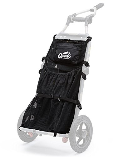 qeedo Cargo Net für Burley Travoy - Gepäcknetz mit Tasche, in Welcher das Cargo Net verstaut Werden kann - inkl. Befestigungsclips, Reflektions-Logo & Gurtbandhalter für erhöhte Sichtbarkeit