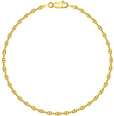 PLANETYS - Kaffeebohne Bohnenkette Armband 925 Sterling Silber 18K Vergoldet - 2.5 mm Breite