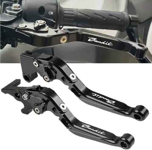 Moto Leviers d'embrayage de Frein CNC Ajustable Pour Suzuk GSF1200 Bandit 2001-2006 GSF1250 Bandit 2007-2015 GSF600S Bandit 2008-2015 GSF650/GSF650S/GSF650N Bandit 2008-2015-Noir+Noir