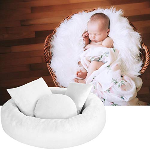 Camidy Newborn Photography Props, Infant Donut Pillow Prop + 3 Small Posing Pillows Baby Photo Posing Aid Pillow Photo Shooting Set