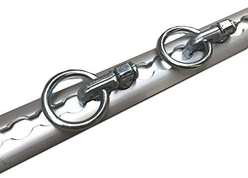Trupa 3 m Alu Airlineschiene Premium Zurrschiene halbrund 3000mm + 2 x Doppelfitting mit Ring