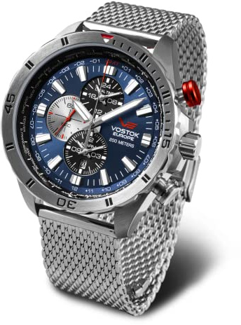 Vostok Europe Herrenuhr Almaz Space Station Blau mit Stahlband YM26-320A652-B
