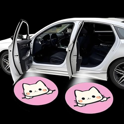 FLYEEGO Car Door Projector Lights for Hello Kitty Universal Wireless Car Door Shadow Lights Welcome Courtesy Lights for Hello Kitty Fans Gifts
