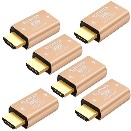 HDMI EDID Emulator Passthrough Aluminium Fit Headlesskeep für Video Splitter Switch Extender Pass-Through Adapter Stecker auf Buchse Kupplung Dummy Stecker (HDMI 1920 x 1080) 6P