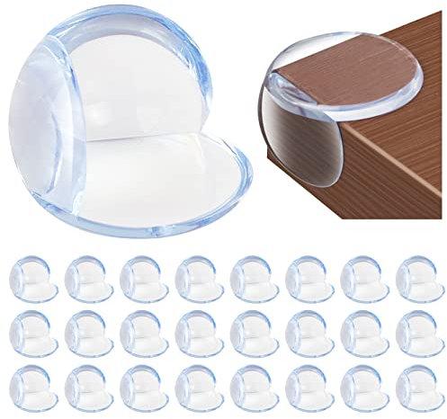 Habett Eckenschutz Kantenschutz, 24 Stück Kantenschutz mit Kleber Stoßschutz Premium für Baby und Kinder Weich und Transparent für Tisch und Möbel Ecken