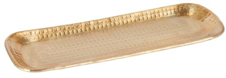 Orientalische Deko Serviertablett Hedye aus Aluminium in Gold 30 cm