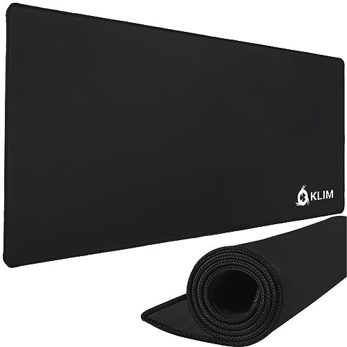 KLIM Mousepad XXL - Extended Surface - Extra Large Gaming Mousepad Mat - Non-Slip Rubber Base - High Precision Textured Surface - 900 x 400 x 4 mm - Black
