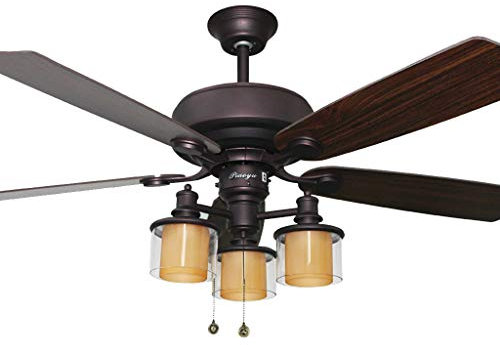 ZYMEN New Retro Ceiling Fan Light Simple Fashion Modern Fan Light Living Room Restaurant Fan Light with Light Ceiling Fan Chandelier (Color : Drawstring, Size : B 52 inches) Commemoration Day