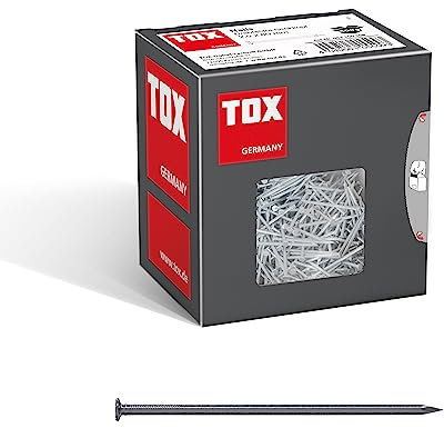TOX Perni metallici Nails 2,5 x 60 mm con testa svasata per semplici collegamenti in legno e superfici piane, uso universale per interni ed esterni, acciaio nudo, 400 g in cartone, 063100108
