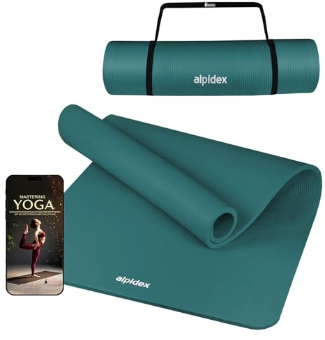 ALPIDEX Tappetino Yoga Spesso 1,5cm 190x100cm Antiscivolo Pilates Petrol
