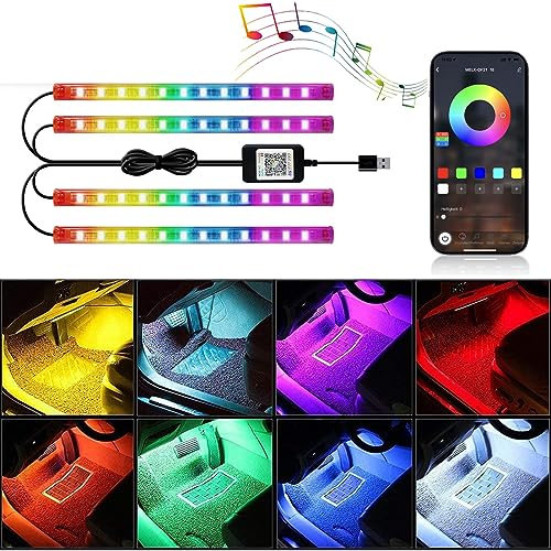 Auto LED Innenbeleuchtung RGBIC mit APP-Steuerung – 200+ Farbmodi für Ambientebeleuchtung | Smartes Design & Einfach Installiert