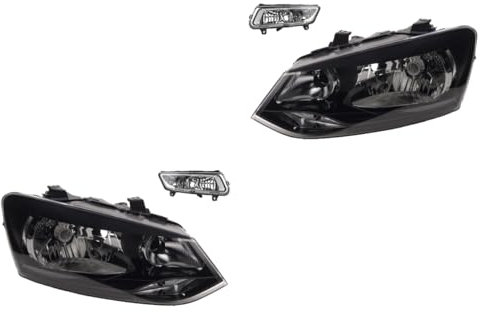 Johns, Scheinwerfer Satz Halogen passend für VW Polo 09 6R 06/09-03/14 H4 L+R + Nebels.
