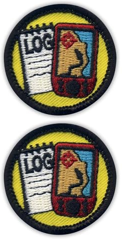 Set of Two - Geocaching Log and GPS Merit - Round 1.5 - Sew-on - Embroidered Patch/Badge/Emblem