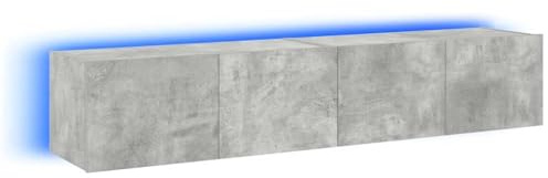 vidaXL TV-Wandschränke mit LED-Leuchten 2 STK. Betongrau 80x35x31 cm