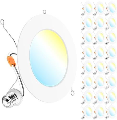 Sunco 24 Pack Retrofit LED Recessed Lighting 6 Inch, Can Lights for Ceiling, 1200 LM, 15W, Selectable CCT 2700K/3000K/4000K/5000K/6000K, Dimmable, Ultra Thin Flat Light Fixture UL