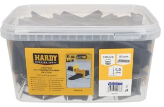 HARDY Système de nivellement pour carrelage - Clips 1,5 mm 100 pièces + cales 50 pièces godet
