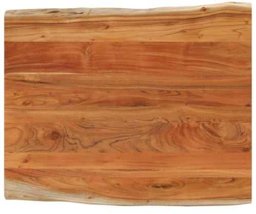 vidaXL Tischplatte, Holzplatte mit Baumkante, Massivholzplatte für Bartisch Beistelltisch, Ersatztischplatte Rechteckig, 110x80x3,8cm Massivholz Akazie