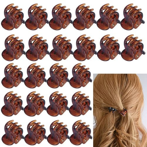 Pinces à cheveux, 24 pièces, mini pince à cheveux, pince à cheveux, pince à cheveux, pince à cheveux antidérapante, pince à cheveux, petites pinces à cheveux, convient pour filles et femmes(marron)