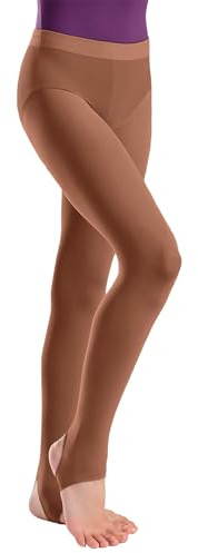 So Danca - Child Stirrup Tights, 85% Nylon/15% Spandex, Ultra Soft Dance Tights for Ballet, Gymnastics, School - TS77 (US, Alpha, Medium, Large, Mocha)