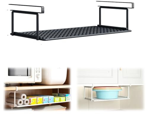 Stonivislyt Panier sous étagère,Étagère sous Armoire, Support de Rangement,Organisateur de Placard, étagère Suspendue rétractable, Gain de Place, Panier à Chaussures Suspendu pour Cuisine