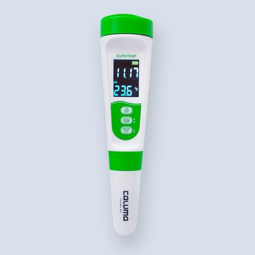 Caluma 3-in-1 pH-EC-Temp Grow Messgerät Combi-Messer Hydroponik PH-EC-Messgerät
