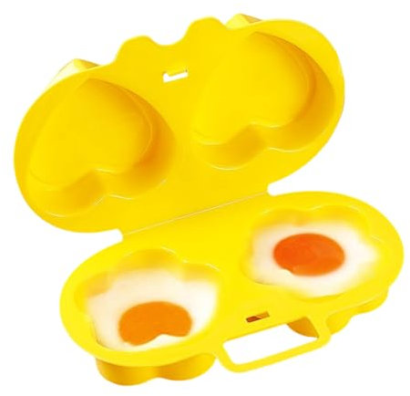 Microwave Egg Poacher, Poached Egg Maker, Cute Flower & Heart Shaped Eggs Cooker for Microwave, Mini Breakfast Tool for Easy Healthy Meals