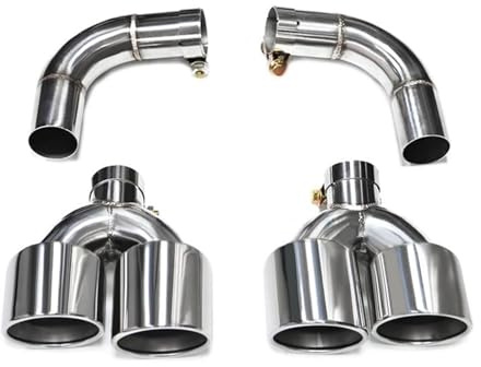 Auspuffblenden Auto-Auspuffblende Für Q5-Upgrade Für SQ5 2021 2022 2023 Quad-Carbonfaser-Schalldämpferspitze Endrohr Auspuffanlage Endrohre(Silber)