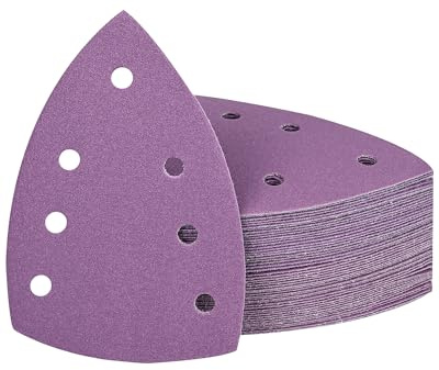 21 Feuilles Abrasives Triangulaires 100x150 mm - Grain 240 - Pour Ponceuse de Détail - Abrasif Céramique Usage Sec et Humide