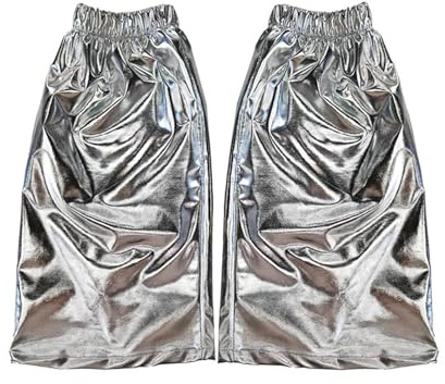 Cnrfeoap Pailletten Lange Bein Socken Elastische Bündchen Stulpen Glitzer Legwamers 80 Tänze Party Raves Kostüm Trendy Ärmel Geschenk Pailletten Beinwärmer Mädchen Damen, a, One size