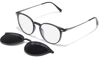 HAWKERS Brille mit Sehstärke für Herren und Damen optional mit Sonnenbrillentönung oder Blaulichtfilter, Rund, gefertigt aus TR90 (inklusive Brillenetui)