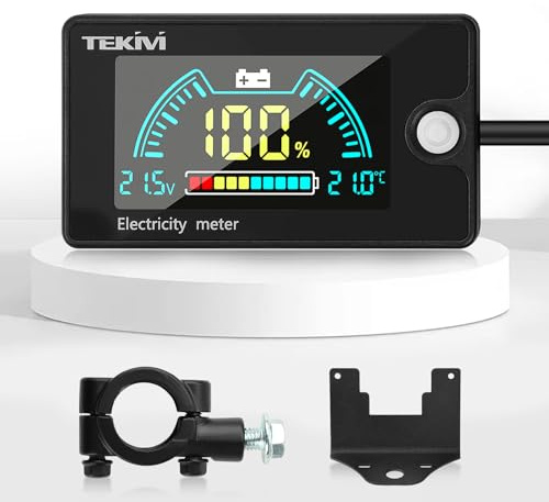 VOKTTA Waterproof Battery Capacity Voltage Tester, with Alarms and Temperature Sensor -20~80℃ 12V 24V 36V 48V 60V 72V 84V Lead-Acid/Li-ion/LiFePO4 Batteries Meter (Additional Stand)