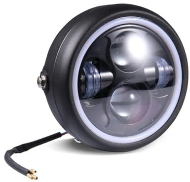 Lhdktee Moto LED Fendinebbi Per Proiettore Faro Per Motocicletta, Anello Halo, Abbagliante E Anabbagliante, DRL Per
