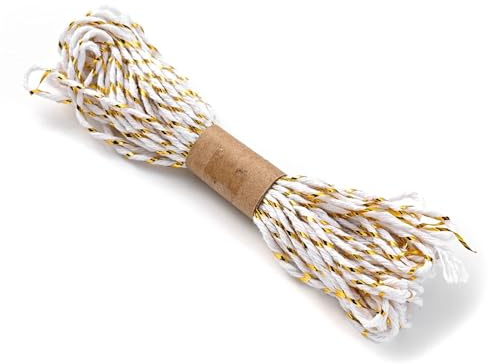 PBDEIOEOE Hilo de algodón, Cordel de Colores, Trenzado Dorado 2mm x 10M for Manualidades DIY(14)