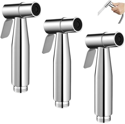 3Pcs Hand Held Bidet Sprayer,Stainless Steel Toilet Bidet Sprayer with Adjustable Water Flow, Bidet Shower Head for Enhanced Personal Hygiene, Bidet Attachment for Toilet