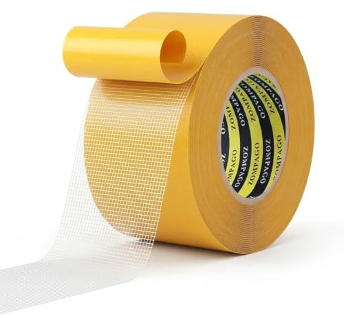 Double Sided Fabric Tape – 2 Inch × 66FT Heavy Duty Curtain Hemming Tapes | Duty Double Sided Tape with Fiberglass Mesh – Double Sided Tape for Clothes Pants without Sewing Ironing