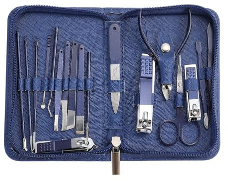 ibasenice Kit de Cuidado de Uñas de Acero Inoxidable Bolsa Portátil, Diseño Delicado para Viaje, Elimina Callos y Tejido Muerto, Adecuado para Múltiples Ángulos de Corte