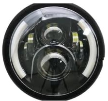 BWSDMZJQRT Fari per moto Per Choppe Bobber Per Street Tracker Per Suzuki Cafer Racer Faro Per Moto Da 7,5 Pollici(Black full set)