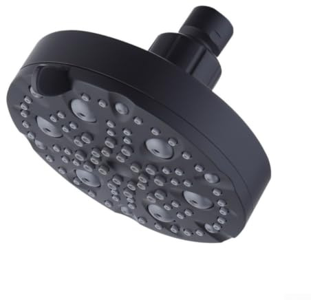 Soffione doccia a forma di fiore con 9 modelli di acqua regolabili, tra cui pioggia e pulsazioni, girevole a 360 gradi per controllo angolare personalizzato (nero)