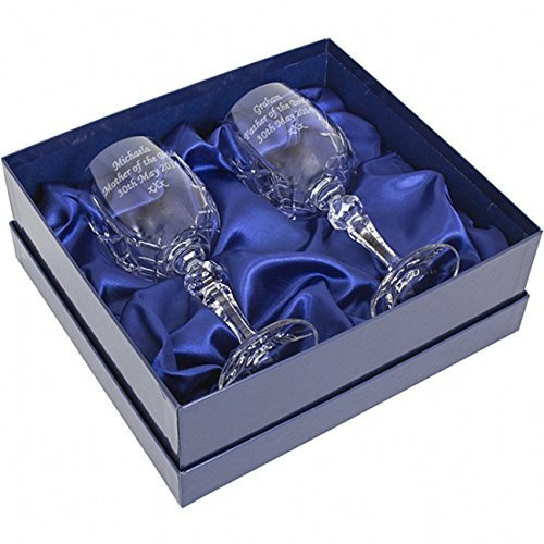 Personalised Pair Of Crystal Wine Glasses